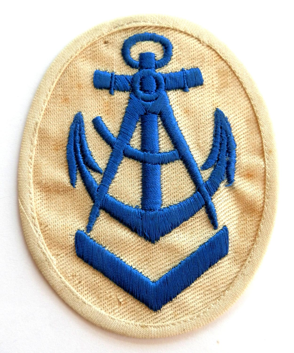 Kreigsmarine, Tropical. Carpenter Trained Personnel Cloth Badge.