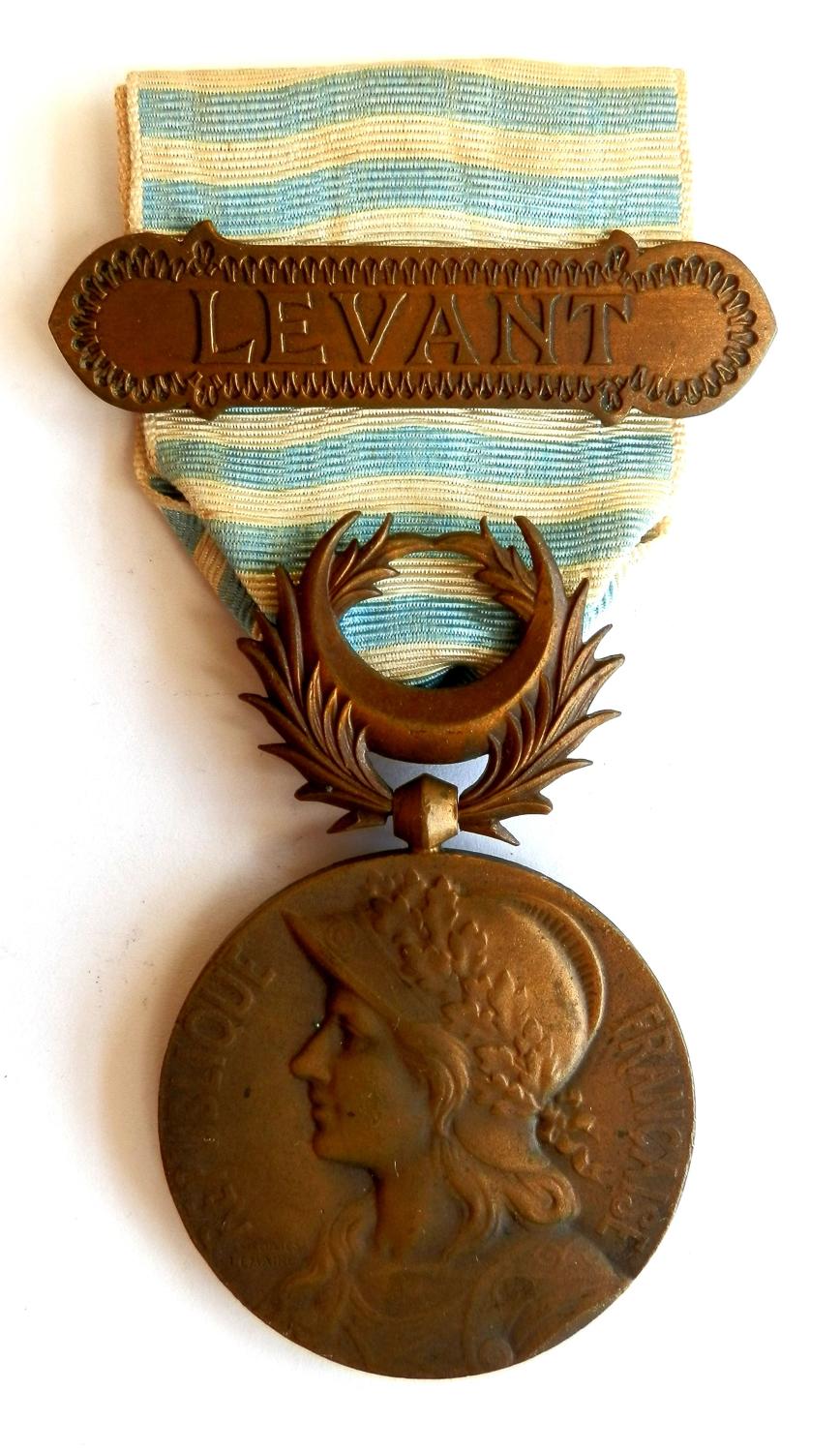 France. Levant Medal 1922. Third Republic era. Clasp Levant.