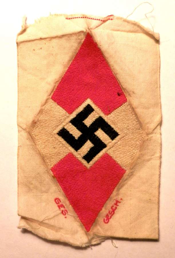 Hitler Youth Cloth Bevo Insignia Badge.