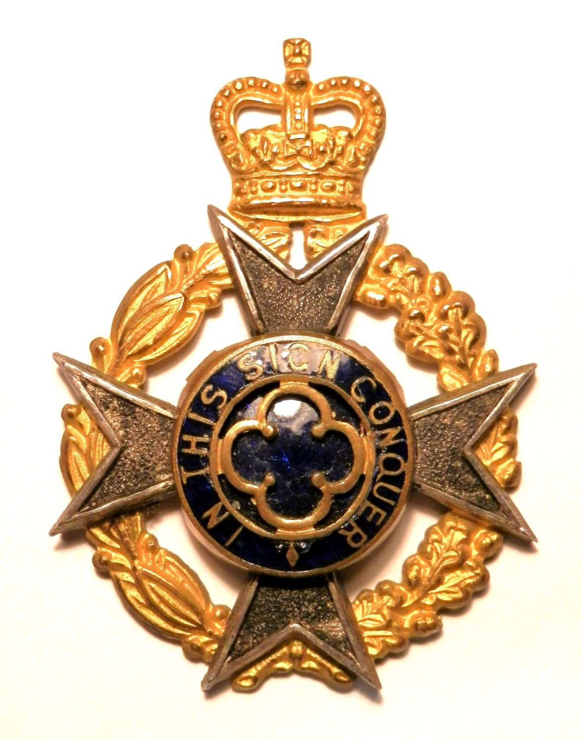 Royal Army Chaplin's Department Service Dress Cap Badge QEII. British Army QC 