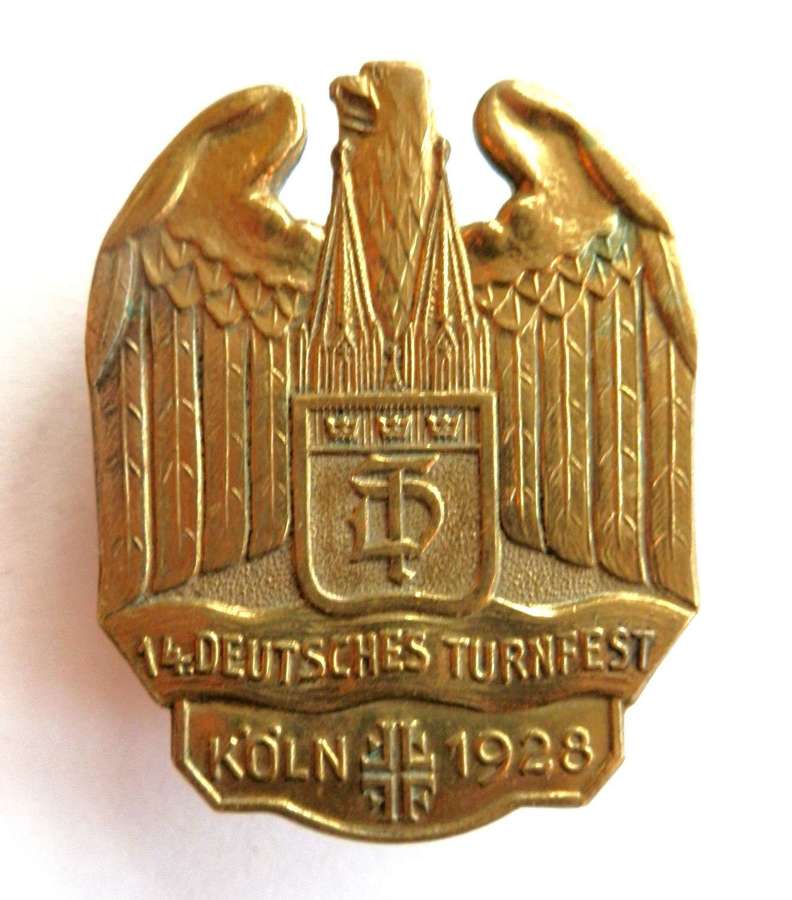 14th Deutsches Turnfest Koln 1928 Badge.
