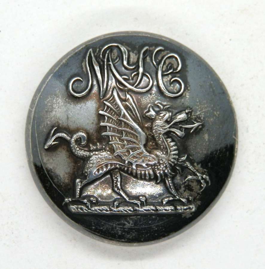 Montgomeryshire Yeomanry Cavalry Silver Officers Button.