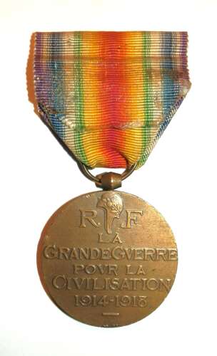 French Inter – Allied Medal, Victory Meal. World War I (1914-1918).